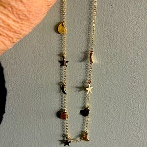 Gold filled charm necklace choker